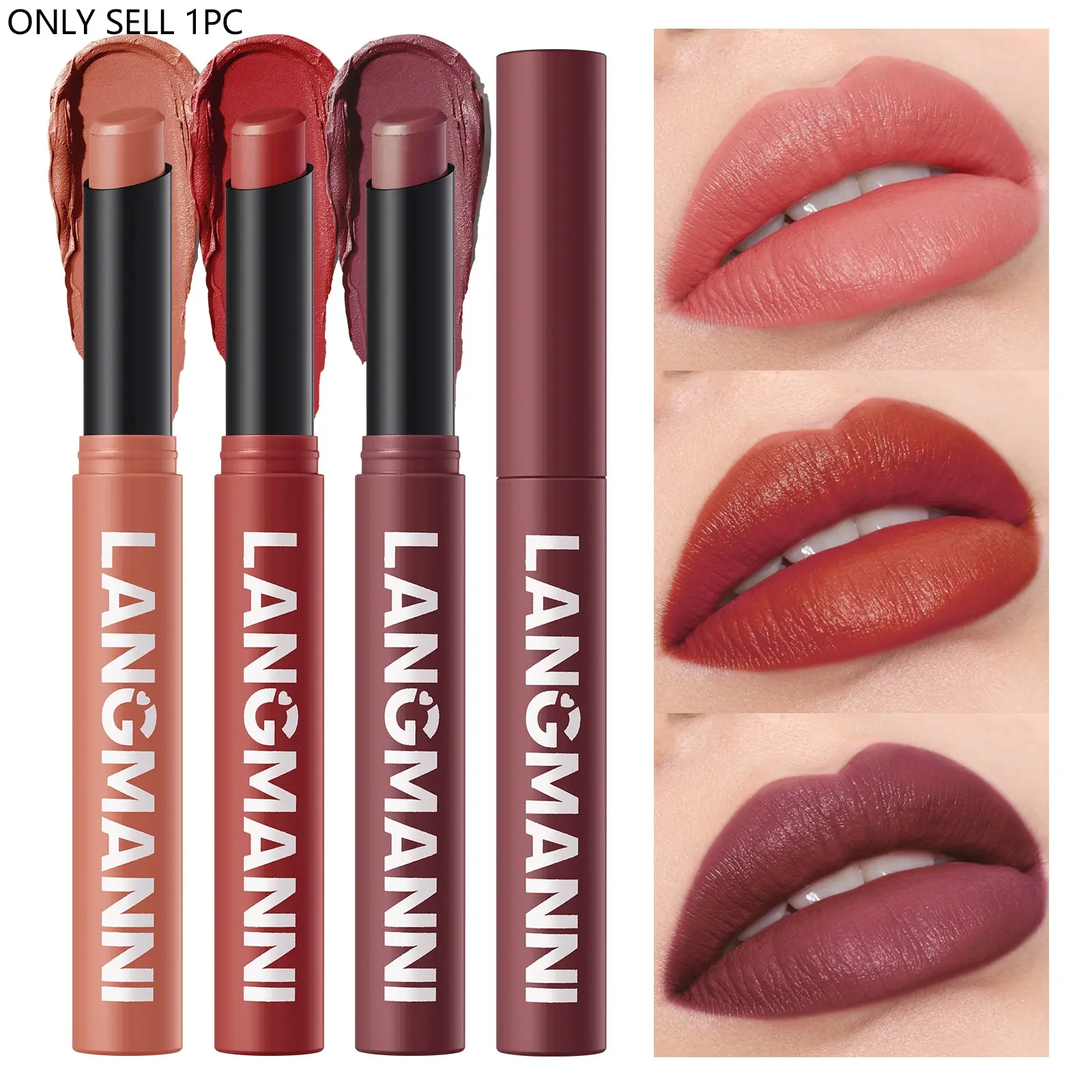 12 Color Matte Silky Intensely Pigmented Lipstick Pen Waterproof Nude Lip Gloss Makeup Long-lasting Non Stick Cup Non Smudging Velvet Red Lip Gloss, Matte Lip Pencil Cosmetic