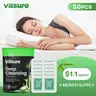 Villsure Deep Cleansing Foot Pads Foot Care With 50 Patches,Natural Aloes,Sea salt,Tourmaline,Herbal Foot Detox Patches For Foot Care,Adhesive Sheets, lmprove Sleep Quality,Relieve Fatigue and Exhaustion,Cleanse the Body & Mind,Bamboo Detox