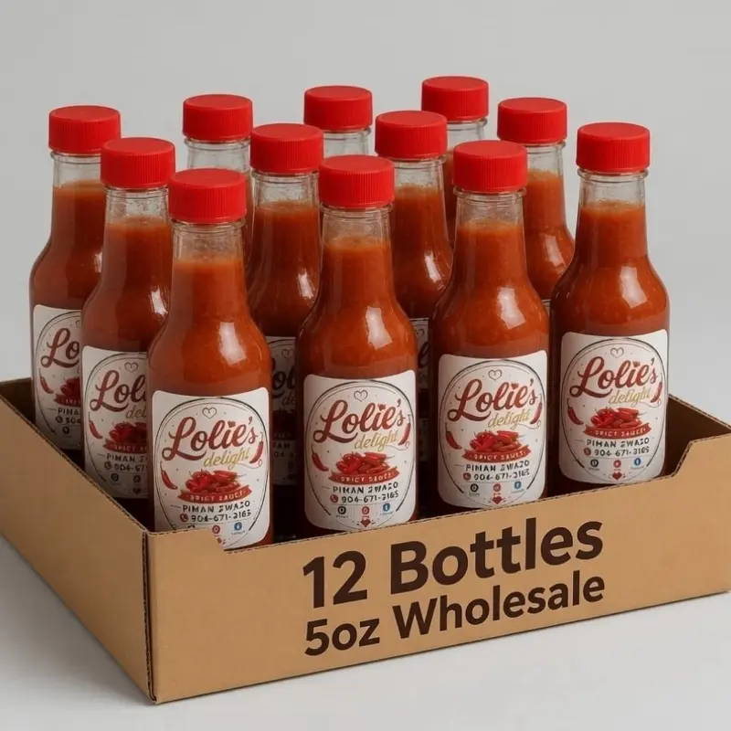 Spicy Sauce 5oz wholesale box 12 bottles -  Hot  Sauce 5oz  wholesale - Piman Zwazo 5oz wholesale -Piman lakay - Piman Haitien -  Piman bouk- Piman ayisyen