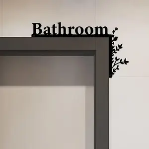 Bathroom Door Sign, Letter Pattern Wall Hanging Decor, Metal Bathroom Door Sign, Home Decor for Bathroom, Living Room, Bedroom, Office, Bathroom Decorations, Novelty Decor