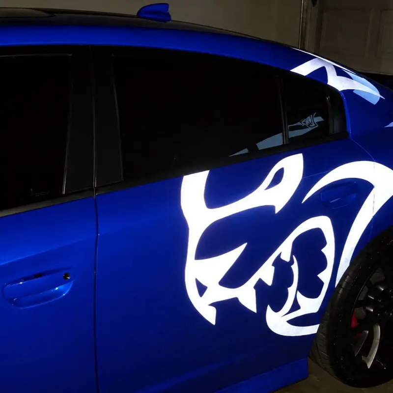Reflective Hellcat Decal XL "45" - High-Visibility Car Sticker for Enhanced Safety and Style