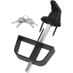 1Pack Heavy-Duty Zinc Alloy Shed Door T-Handle Lock Latch Kit with 4 Keys, Adjustable 4-3/4" Stem, Black Powder Coated Left Lock for Shed Barn Coop Storage Door