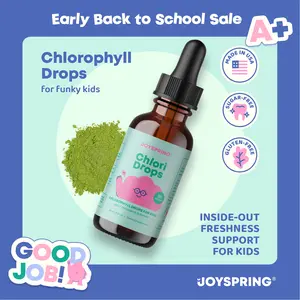 *NEW* JoySpring ChloriDrops for Kids – Nature's Deodorant Alternative | Liquid Chlorophyll Drops + Elderberry for Active Kids & Teens | Berry Flavor Supplement