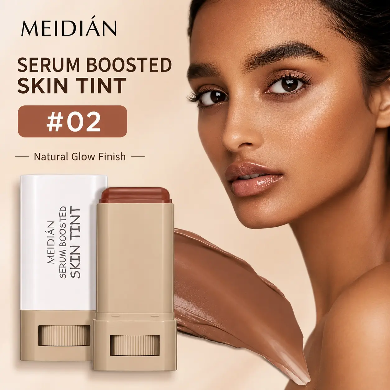 Skin Tint Stick #02, Natural Glow Foundation Stick, Lightweight Buildable Coverage Makeup for Natural Flawless Finish fashion girl new year color koec baby god ewy cushion shade