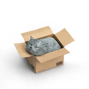 JXK Studio The Cat In The Delivery Box Figurine Statue SeriesDurable Polyresin with Intricate Details