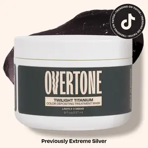 OVERTONE Twilight Titanium Color Depositing Treatment Mask - OVERTONE Twilight Titanium Color Depositing Hair Mask – Silver Toning Treatment for Brassy Hair, Hydrating Jojoba & Argan Formula