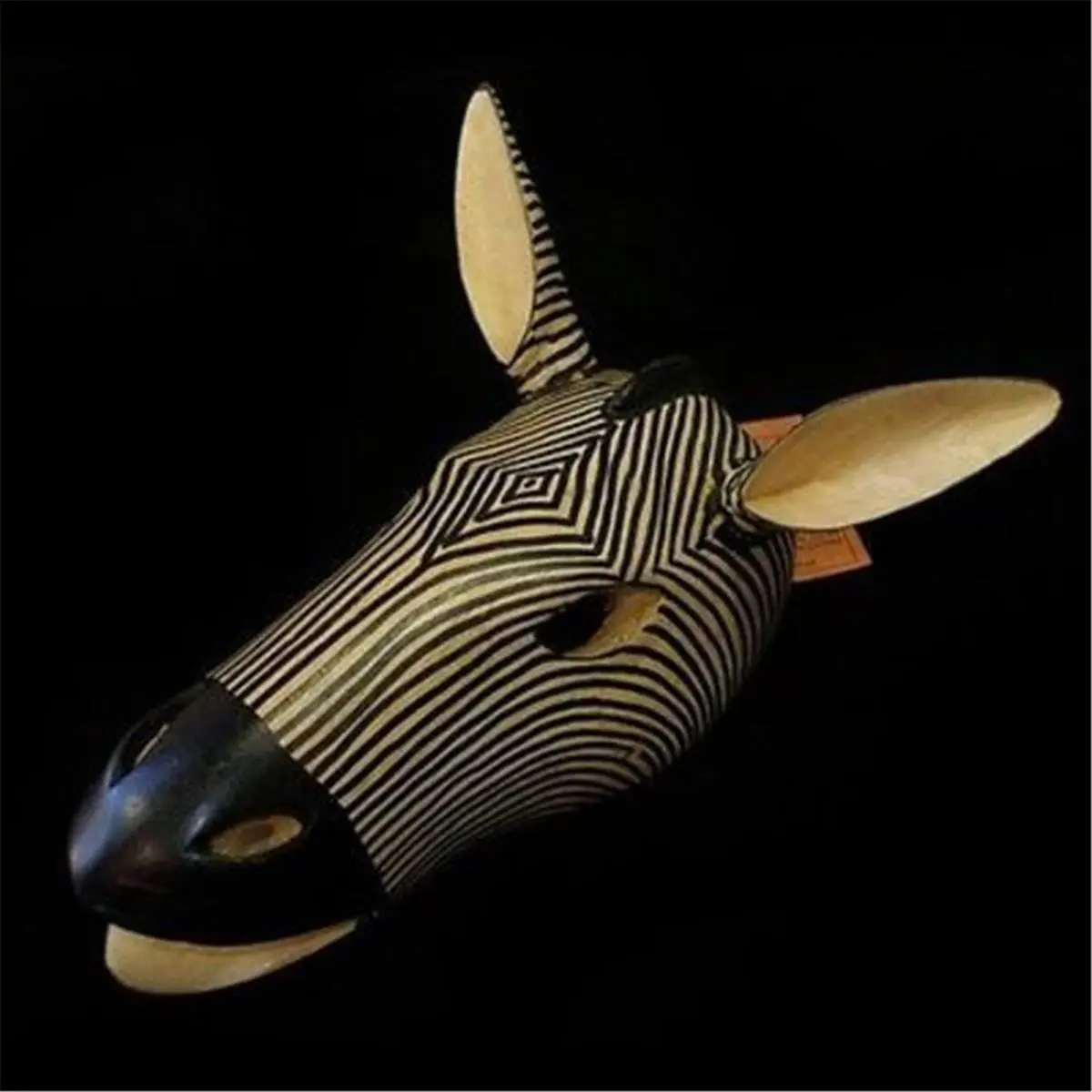 Jedando Handicrafts Hand-Carved Traditional African Zebra Tribal Mask, Home & Festive Party Accessories