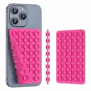 1 double-sided silicone solid color suction cup phone holder, adjustable angle and compact design, suitable for makeup, dance, fitness, yoga, shower, drama watching, video shooting and selfies