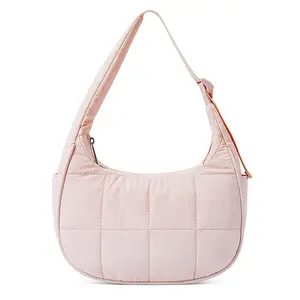 Stitched Nylon Bag Large Capacity Underarm Shoulder Bag Down Jacket Single Shoulder Silk Cotton Handbag