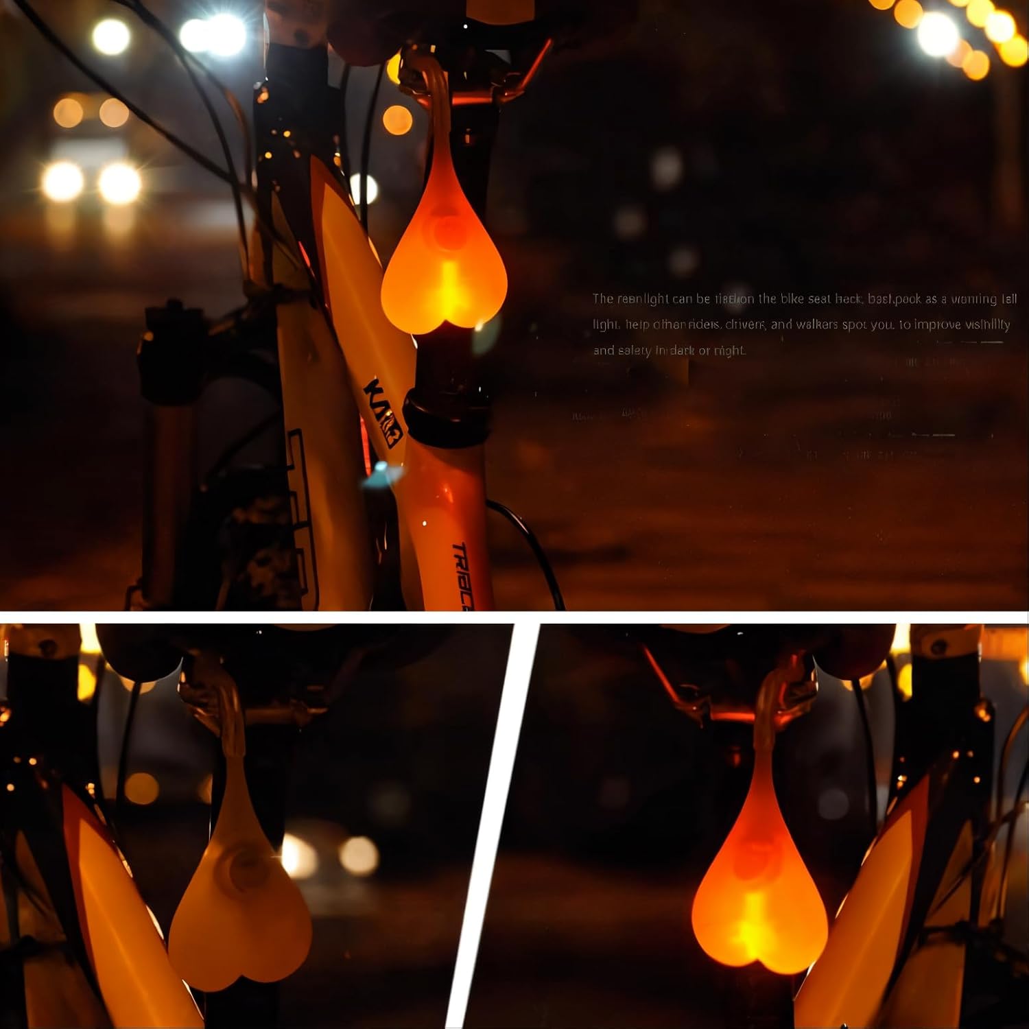LED Bike Taillight Super Bright Waterproof Bicycle Rear Light 3 Modes Safety Warning Light Night Riding Essential Reflector MTB Road Bike Portable Easy Install Cycling Seat Back Safety Lamp