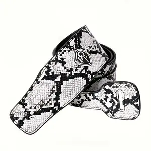 Black and White Strap - Faux Leather /Snake Skin - Electric/Acoustic/Bass Guitar Black and White Strap - Faux Leather /Snake Skin - Electric/Acoustic/Bass Guitar