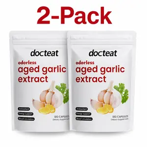[2-Pack] Odorless Aged Garlic Extract Softgels, Herbal Dietary Supplement, Supports Immune & Heart Health, Daily Energy & Antioxidant Support, Non-GMO & Gluten-Free