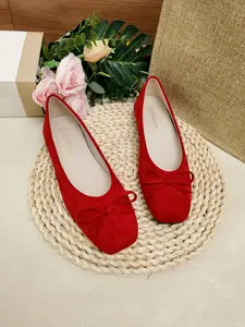 Women's Floral Butterfly Knot Square Toe Flat Shoes, Soft Sole Casual Mary Jane Wedges, All-Season Daily Commute Footwear