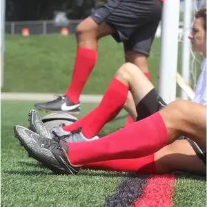 6 Pairs Mens Soccer Socks Stretchy Knee High Tube Colorful Football Athletic Team Socks for Men