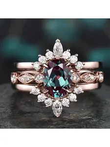 3PCS Rhinestone Ring Set – European Style Wedding, Engagement & Party Jewelry for Women