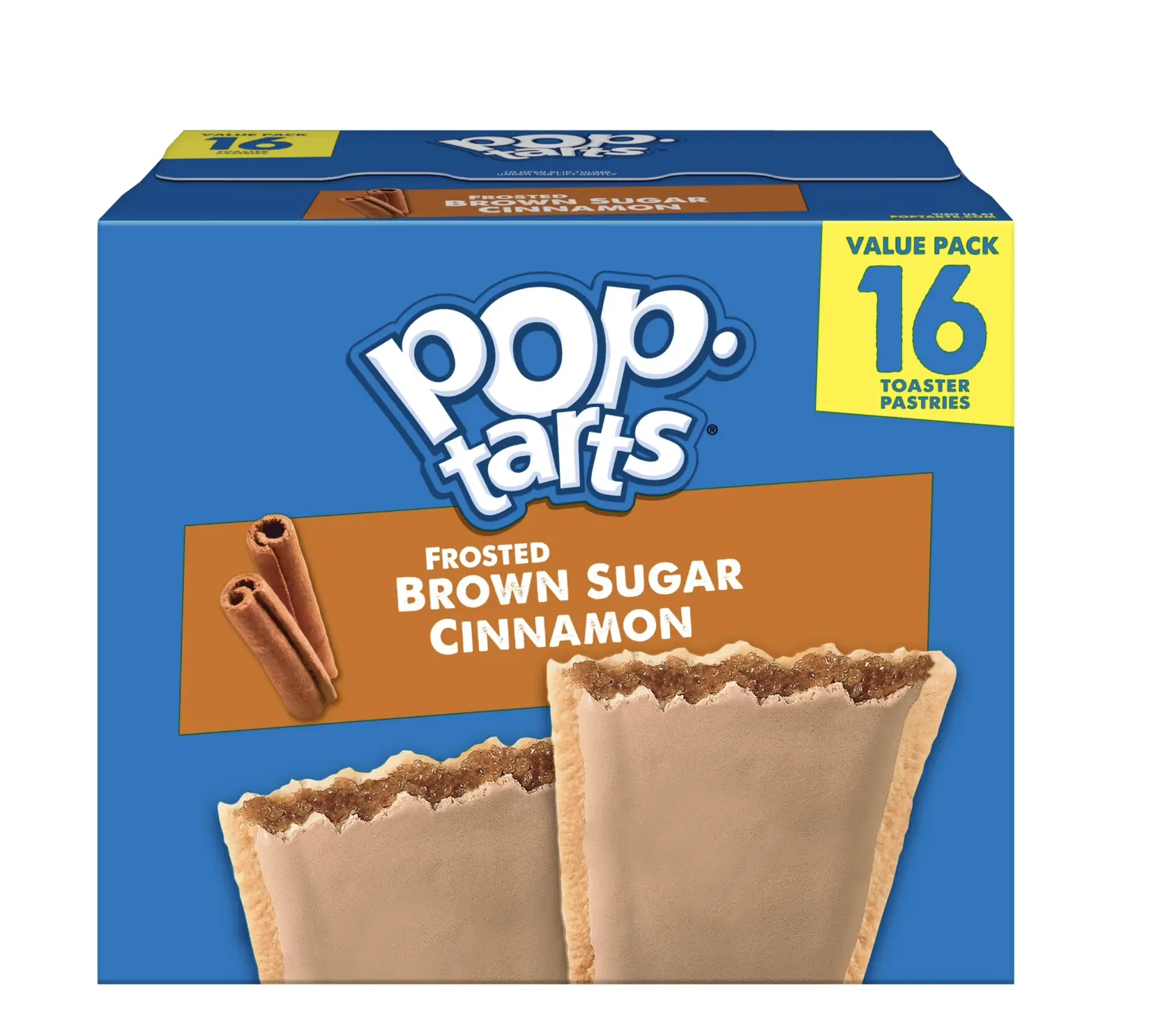 Frosted Brown Sugar Cinnamon Pop-Tarts Toaster Pastries Value Pack - 16 Count, Breakfast Food, Kids Snack, Dessert