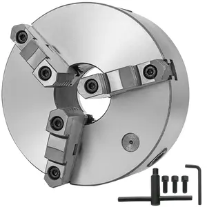 Father's Day Gift VEVOR K11-200 Lathe Chuck 8 Inch 3 Jaw, Self Centering Hardened Steel Jaws for Drilling Milling Machine
