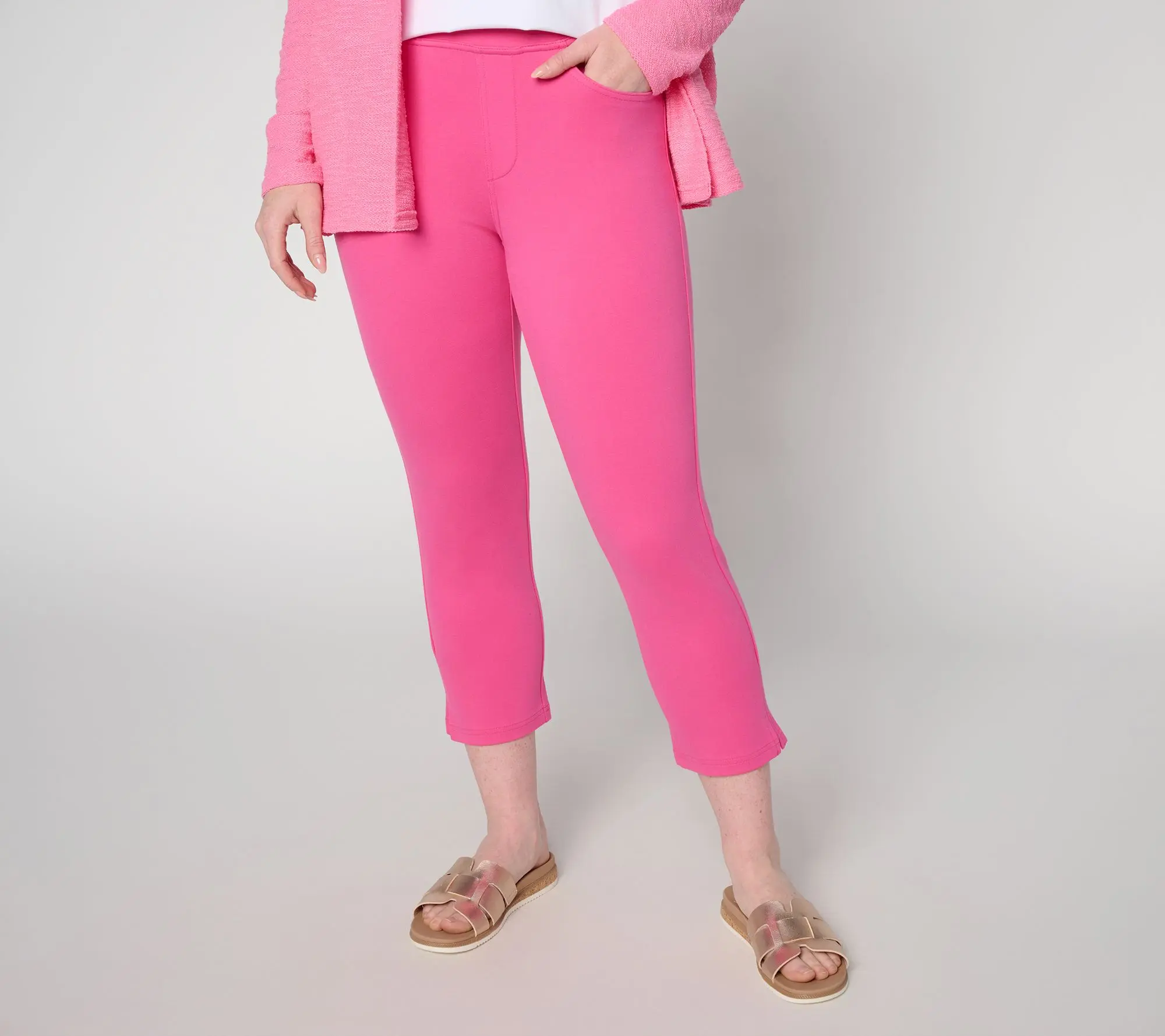 Belle by Kim Gravel Petite Ponte Coastal Cropped Pant