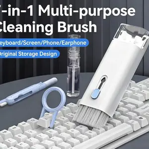 Office Collar Gamer Keyboard Cleaning Tool Set, Seven-In-One Dust Removal Brush, Multifunctional Laptop Keyboard Cleaner Spray Bottle
