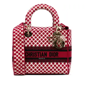Pre-owned Dior Canvas Plain Travel Bags Christian DiorAmour Lady D Lite Bag Printed Canvas Medium by Rebag