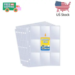 648 Pockets Double Side Trading Card Sleeves, 9 Pocket Card Sleeves Binder Sheets