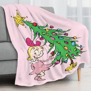Embrace The Festive Spirit With The I've Been Cindy-Lou Who Good Flannel Printed Outdoor Blanket