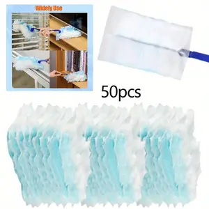 50 Pack Duster Refill Compatible with Swiffer Duster, Multi Surface Heavy Duty Feather Dusters Kit with 1 Handle, Duster Replacement Refills for Cleaning Furniture, Blinds, Ceiling Fans and Car