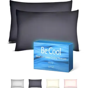 (R) Cooling Pillow Cases for Hot Sleepers - Cool, Ultra-Soft Pillow Cases for  & Frizz, Anti  Pillow Case, , Alternative Silk Pillow Cases-  Slate Grey Set of 2
