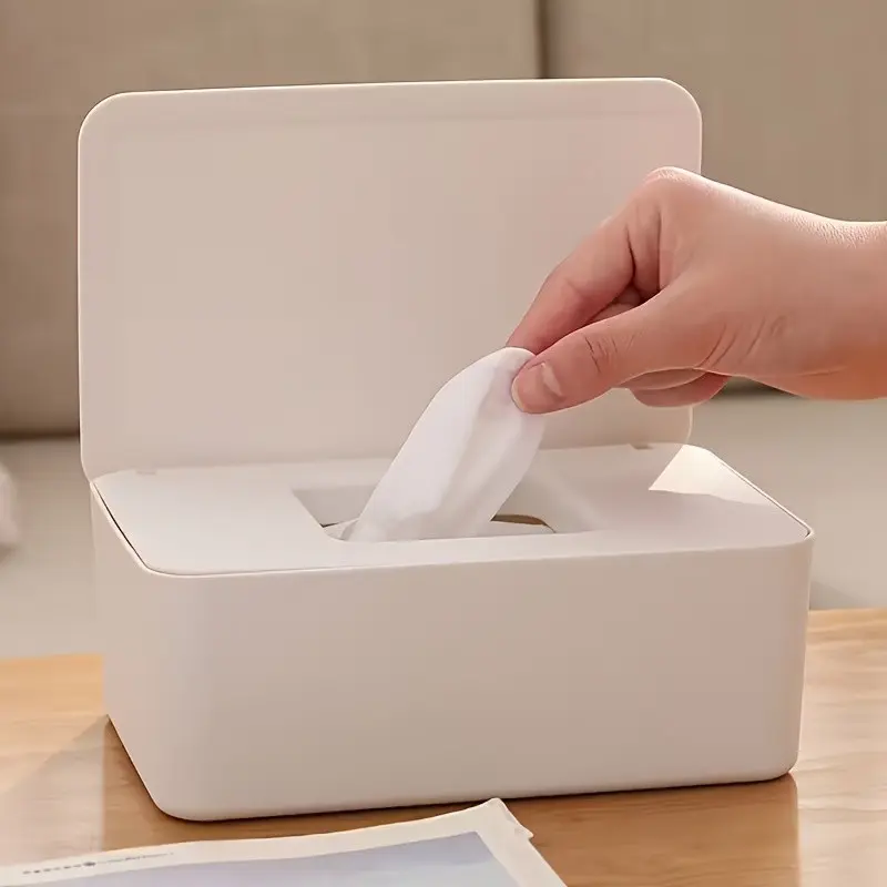 Minimalist Plastic Wet Wipe Dispenser & Tissue Box, Flip Lid Design, Multiple Colors, Home Kitchen Bathroom Use, Modern Desktop Organizer, Bathroom Counter Organizer, Bathroom Supplies