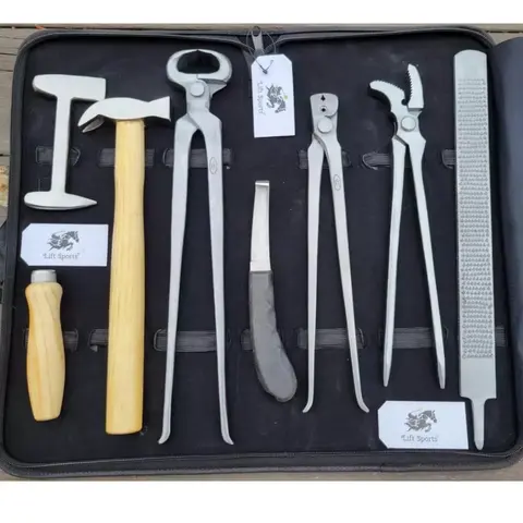 Professional Heavy Duty Horse Care Farrier Tool Kit with Hoof Clincher, Nipper, and RASP