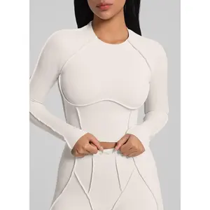 Contour Stitch Long Sleeve Crop | Catline Collection | Womenswear