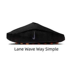 All-Black Upper with Orange Accents, Edgy Techwear Clogs