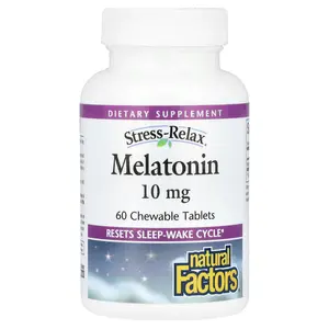 Natural Factors Stress-Relax, Melatonin, 10 mg, 60 Chewable Tablets