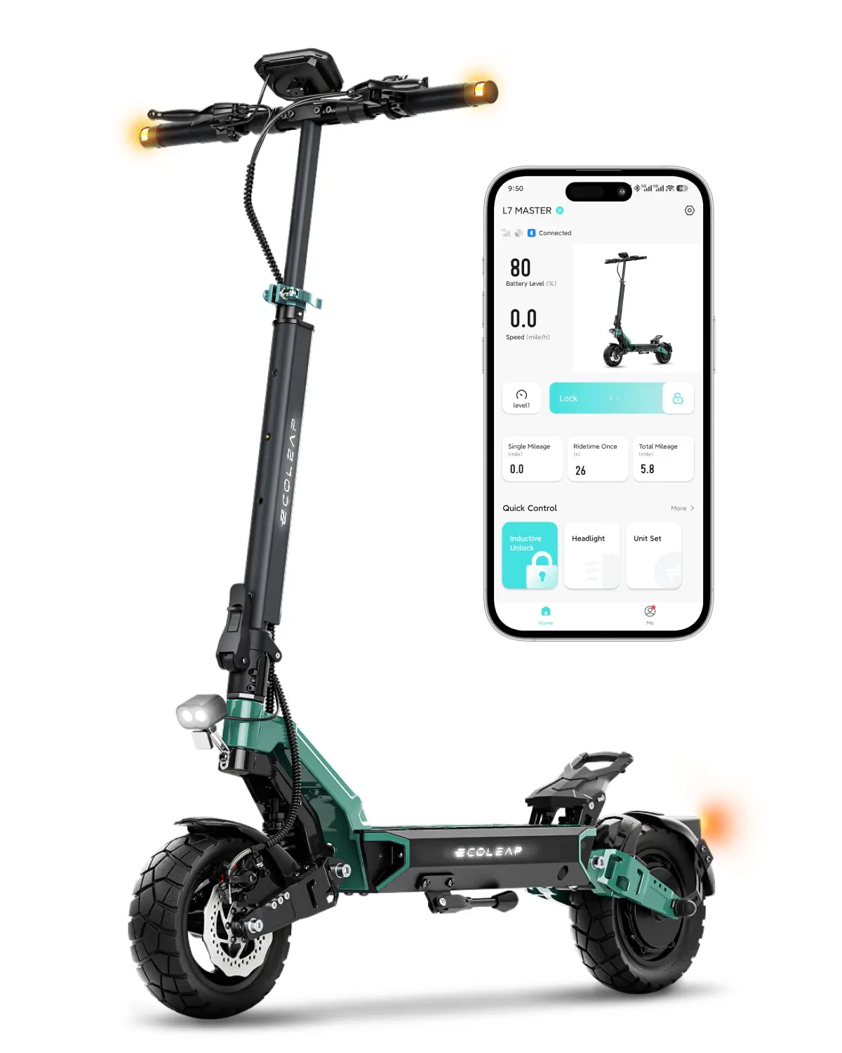 Electric Scooter –28 MPH Max Speed,Mechanical disc brakes,10-inch wheels,1000W motor, 49 miles range, 3-speed adjustable,Foldable commuter  Features a full-color LCD display with 4G / Bluetooth connectivity, Supports the Ecoleap App and NFC#Summervibes