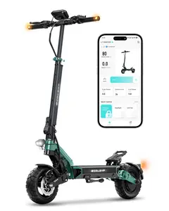 Electric Scooter –  28 MPH Max Speed, Mechanical disc brakes, 10-inch wheels, 1000W motor,  49 miles range, 3-speed adjustable,Foldable commuter scooter. Features a full-color LCD display with 4G / Bluetooth connectivity, Supports the Ecoleap App and NFC