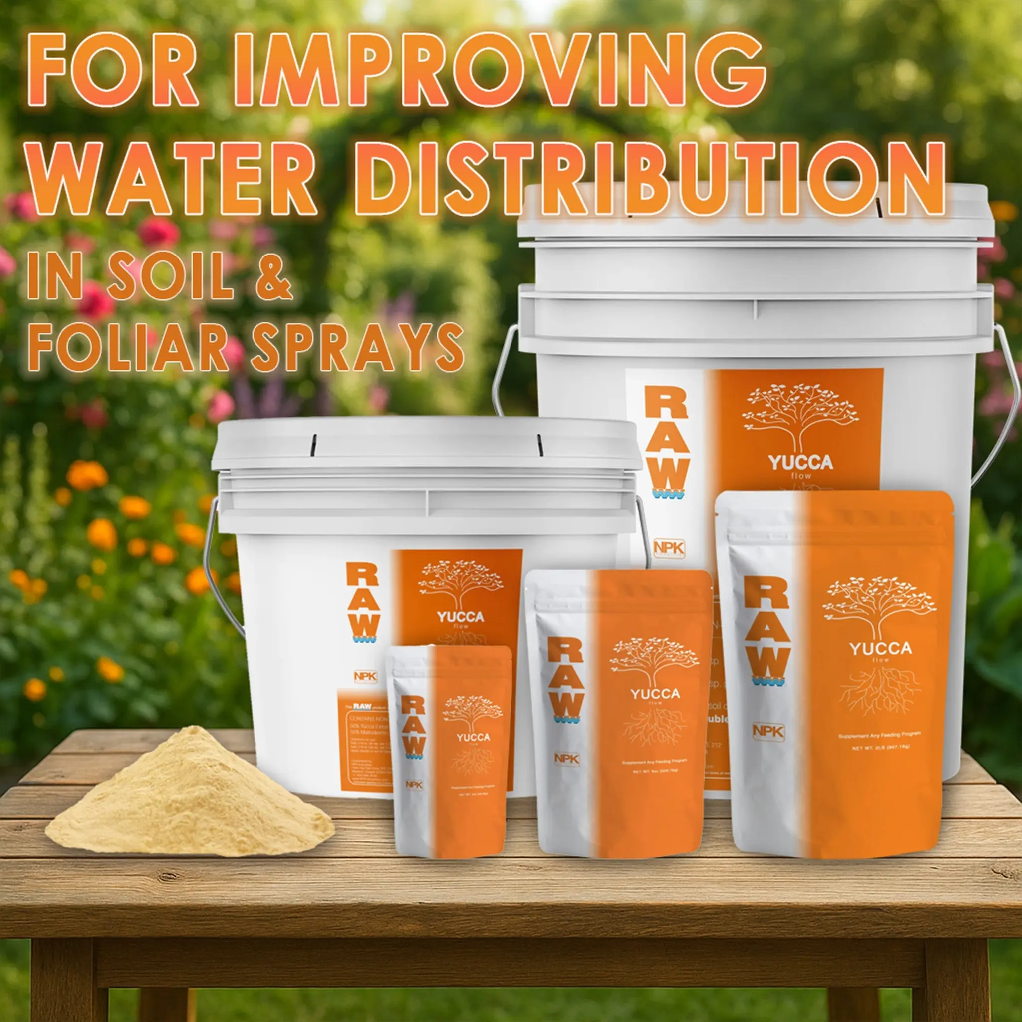 RAW Yucca Powder - 50% Yucca Schidigera Extract, 2oz Organic Garden Soil Natural Wetting Agent, Microbe-Friendly Surfactant, Improves Water Distribution, 1/16 tsp per 5 gal, Enhances Flushing, Convenient Use