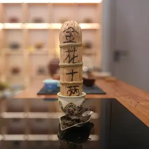 【Xiao Jun】Golden flower Fu tea 2012 bamboo package 360g