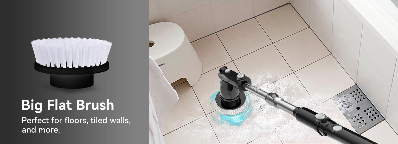 [Clearance sale]TASVAC Electric Spin Scrubber,5 Replaceable Heads, Adjustable Arm. Easily Scrubbing. 1.5H Power Bathroom Scrubber for Bathtub, Kitchen, Grout, Tile, Floor, Wall, Sink.