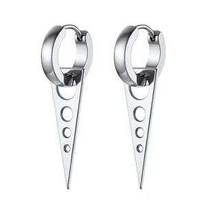 PROSTEEL Pointed Cone Hoop Earrings Stainless Steel Spike Dangle Hoop Earrings Fashion Punk Earrings Piercing Jewelry Unisex For Men Women Gift Box