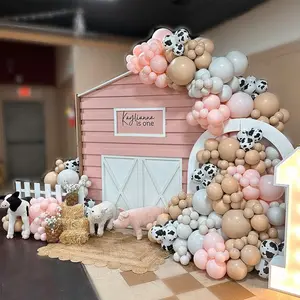 Western Cow Themed Balloon Garland Arch Kit, 85pcs/set Mixed Color Balloon Set, Balloon Arch Kit for Farm Western Cow Bridal Shower Birthday Party Decorations