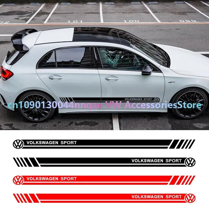 Abs Material Car Door Side Body Pattern Vinyl Stickers, Fits Volkswagen Golf Mk5/6/7, Jetta, Passat B5, Polo, Tiguan, Universal Car Sticker, Customizable Auto Decals, Automobile Decals, Vehicle Exterior Decoration, Stickers For Cars
