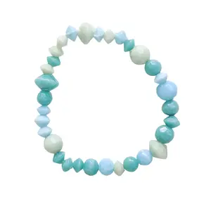 Blossom by Ashley | Mint Mirage Bracelet | Everyday & Beachy Looks | Upcycled Stretch Bracelet | Eco-Friendly Pastel Jewelry for Her