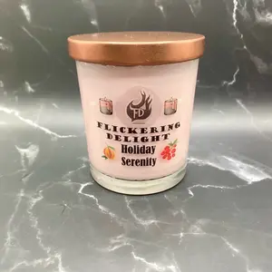 Holiday Serenity Mandarin-Cranberry Scented 8oz Pure Soy Candle 36 Hours Burn Time