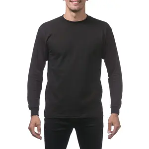 PRO CLUB Men's Heavyweight Cotton Long Sleeve Crew Neck T-shirt S-2XL men