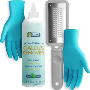 Professional Foot Scrubber Dead Skin Remover Kit - Foot File & Callus Gel Feet Scrubber Scraper Bundle, 6oz