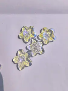 Clear Flashy Flower Spacer Beads, DIY Handmade Keychain Charms, Bag Accessories & Car Hanging Decorations