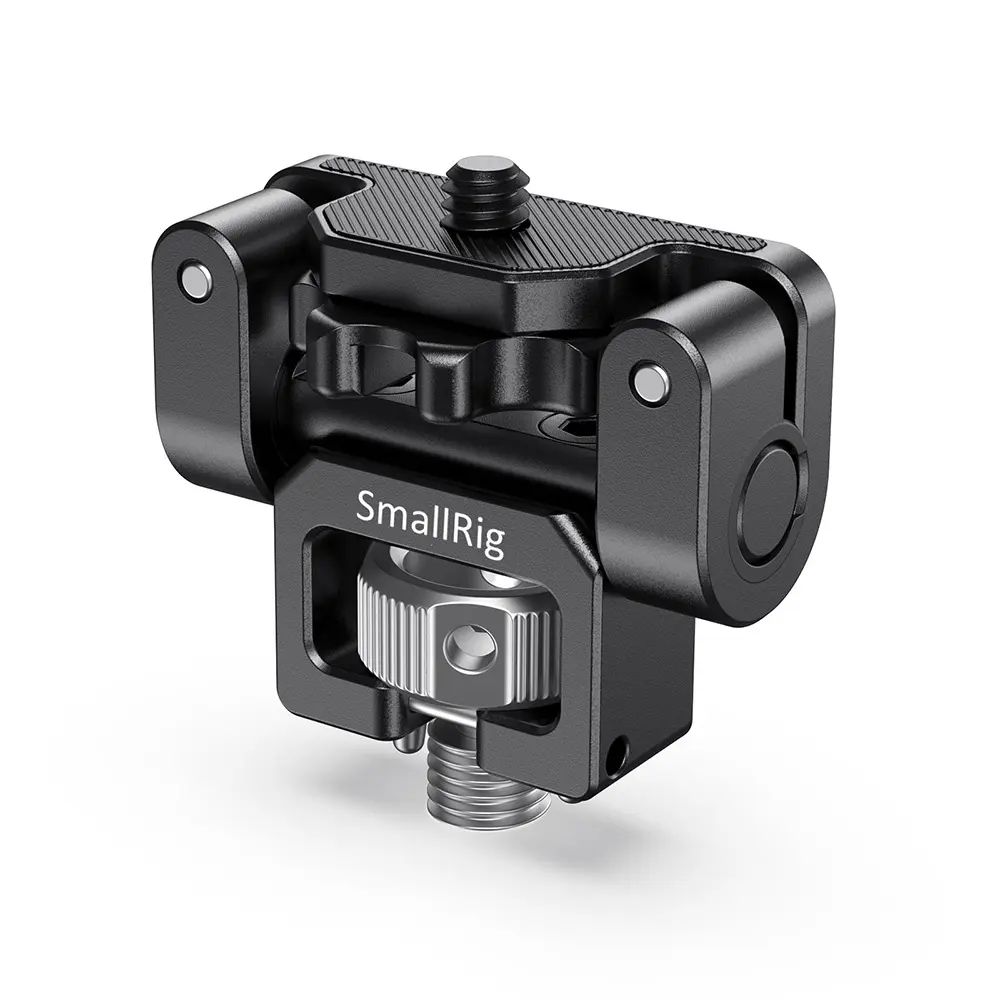 SmallRig Aluminium Compact Camera Mounting Bracket -2174B, Multi-Angle Swivel Tilt Holder with Locating Pins, 1/4”-20 Screw, 3/8”-16 Screw, 2 x Hex Spanner, 1.5kg Load Capacity for 5”/7” Monitors, Camera Accessories for Shooters’ Filming Setup