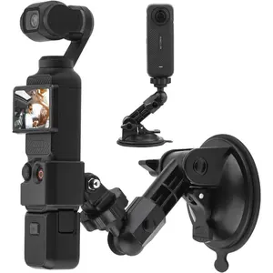 Pocket 3 4 Suction Cup Mount, for Xtra Muse Car Windshield Window Dash Holder Kit with Expansion Adapter for Insta360 X4 X5 Go 3S for GoPro Max Hero Pocket 3 4 Action 6 5 Pro Nano Accessories