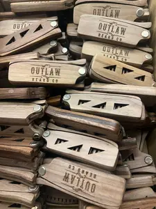 Outlaw Beard Co Deluxe Folding Comb American Walnut Handcrafted Beard Grooming Tool Smooth Teeth for Tangle-Free Styling