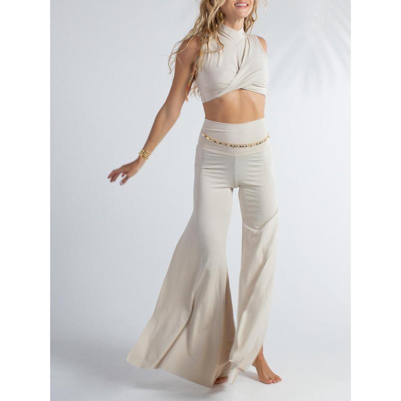 Juno Slit Pant - Sandy Pearl